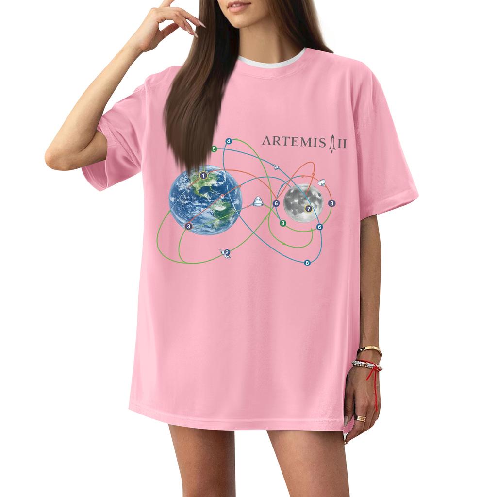 Women's Casual Printed T-Shirt Round Neck Pullover Short Sleeve Top