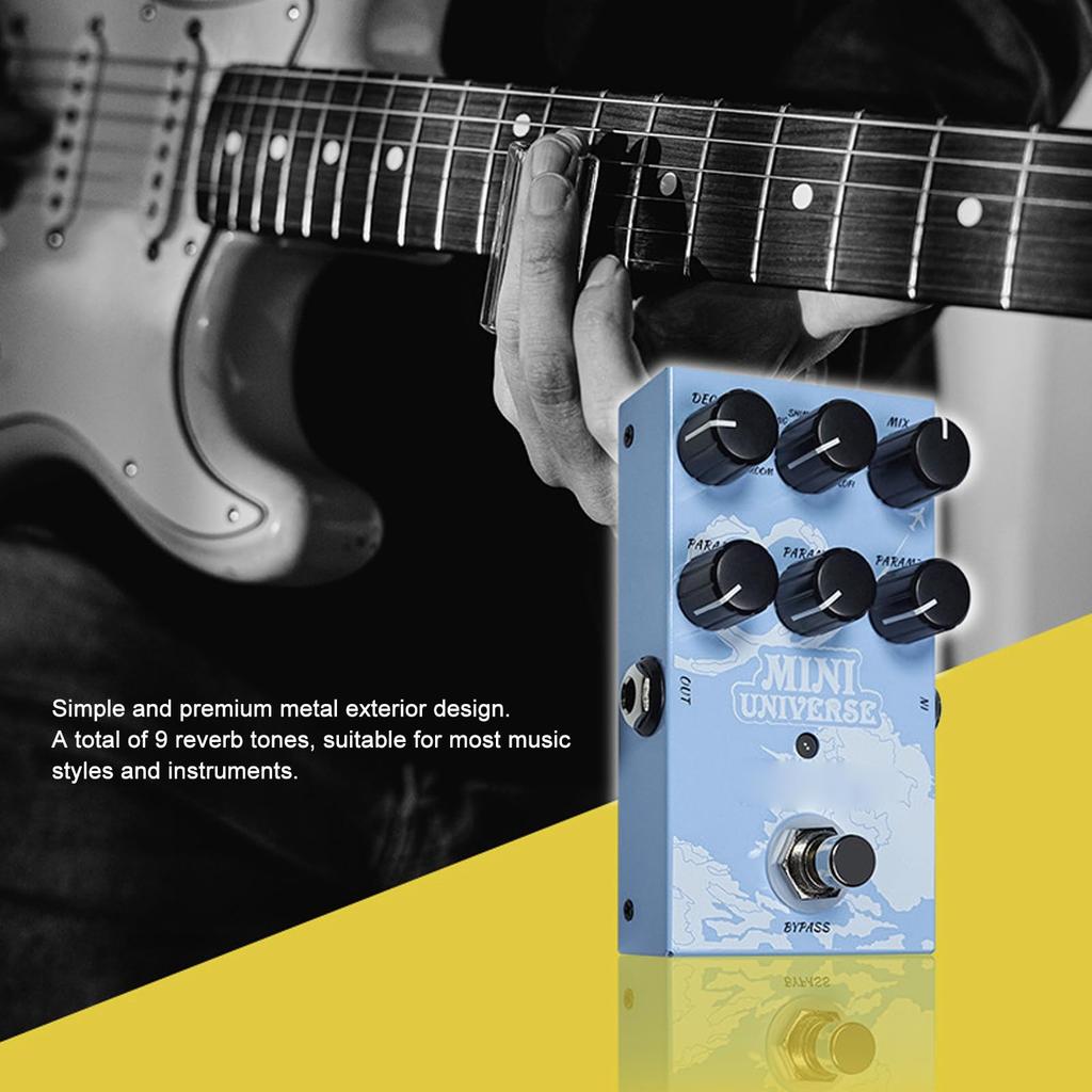 Alomejor Guitar Effect Pedal Digital Modeling Reverb 9 Types Authentic Sound Creativity