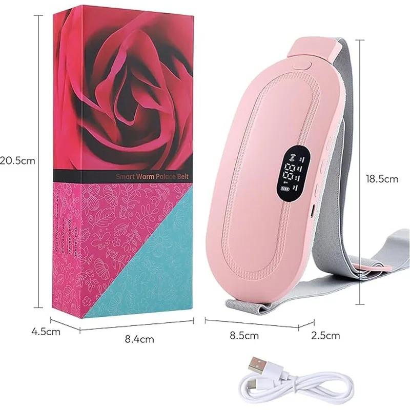 Women Smart Warm Palace Belt Relieve Period Cramp Pain Menstrual Heating Pad Vibration Massage Abdominal Relieve Menstrual Pain