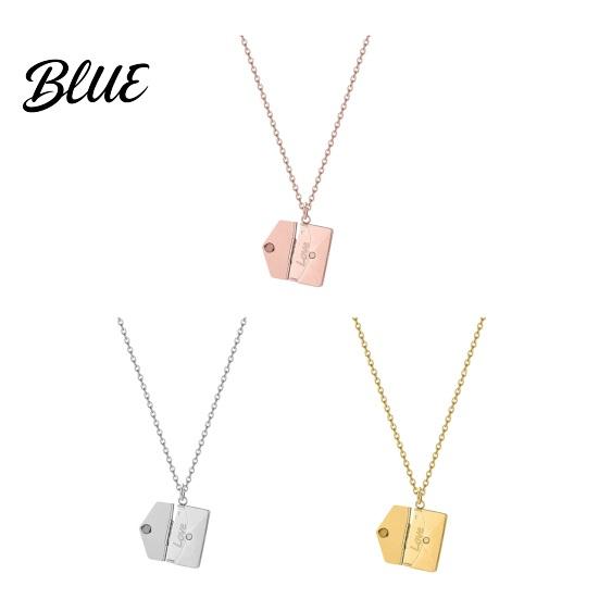 Love Letter Necklace Envelope Locket Pendant You Hidden Engraved Jewelry
