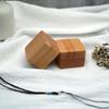 Natural Wooden Flip Ring Box Walnut Small Jewelry Display Box Engagement Wedding Jewelry Gift Box Easy To Carry