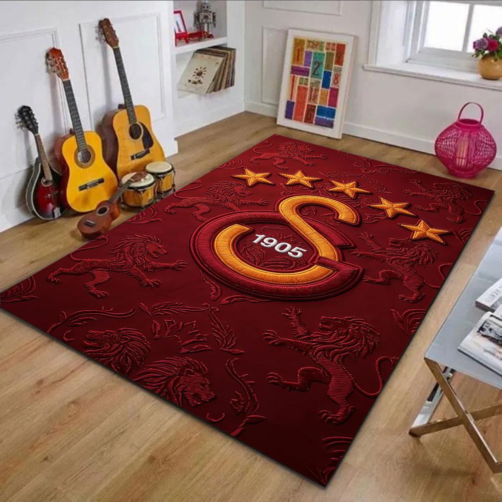 Galatasaray Emblem 1905 Patterned carpet, non slip mat suitable for living room and bedroom sofas