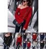 Elegant Women Fashion One Off Shoulder Blouse Shirts Top Long Sleeve Pullover Tops For Effortless Style