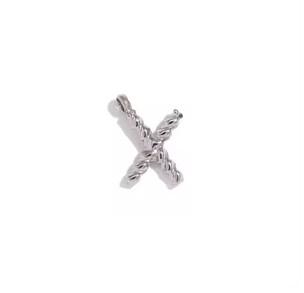 MamacitaSlay 316L Stainless Steel Mini Twisted 26 Initial Letters Charms DIY Necklace Bracelet Earrings Silver Color Accessories