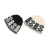 2025 Autumn and Winter New Wool Hat Korean Version Bohemian Geometric Rhombus Knitted Hat Thermal Cover Hat Women's Cold Hat