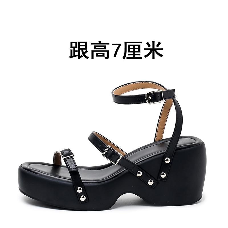 Gladiator Summer Chunky Women Sandals Fashion Cover Toe Platform Wedges Heel Slides Ladies Outdoor Casual Sandalias 2025