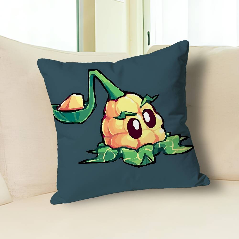 Hot P-Plants Zombies Game Pillow Cases for Bedroom Living Room Sofa Home Decor Polyester Cushion Cover with Zipper