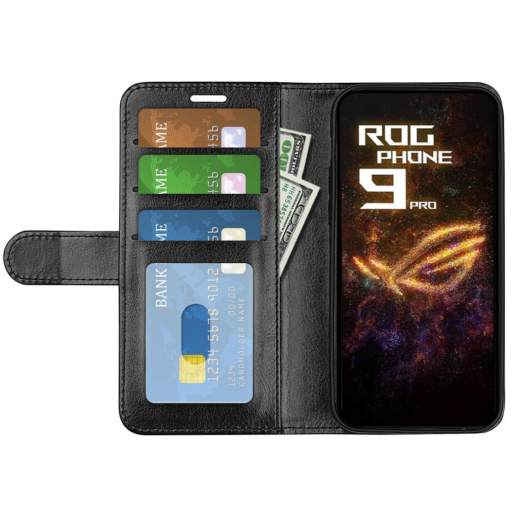 

For Asus ROG Phone 9 Pro 5G Case Crazy Horse Texture Stand Leather Phone Cover Brown