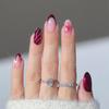 Red Glitter French Manicure Stickers - Wearable False Nail Patches