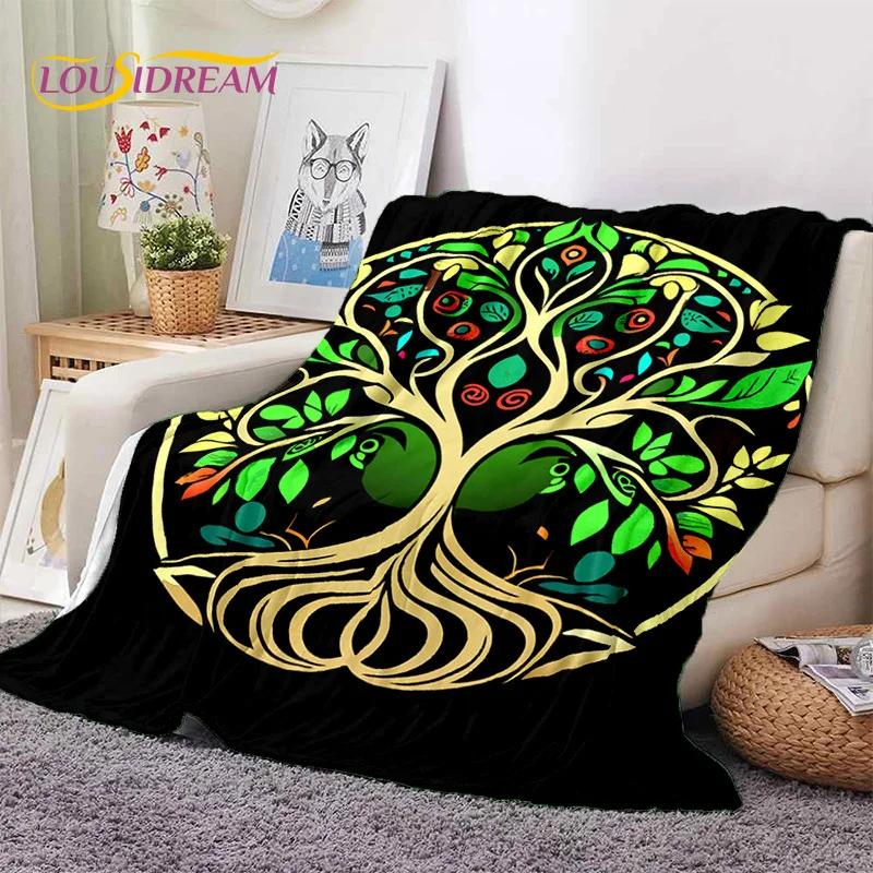 Tree of Life Nature Viking Yggdrasil Norse Soft Flannel Blankets,Throw Blanket Comfortable Blanket for Picnic Beds Home Bedroom
