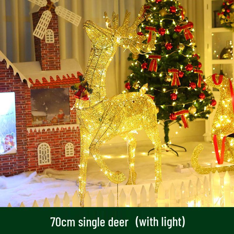 

Large Iron Art Santa s Sleigh with Glowing Reindeer Christmas Decoration