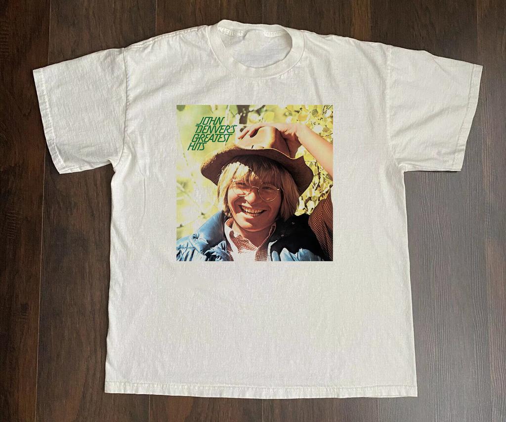 John Denver John Denver's Greatest Hits White T Shirt Full Size S-5XL SS842