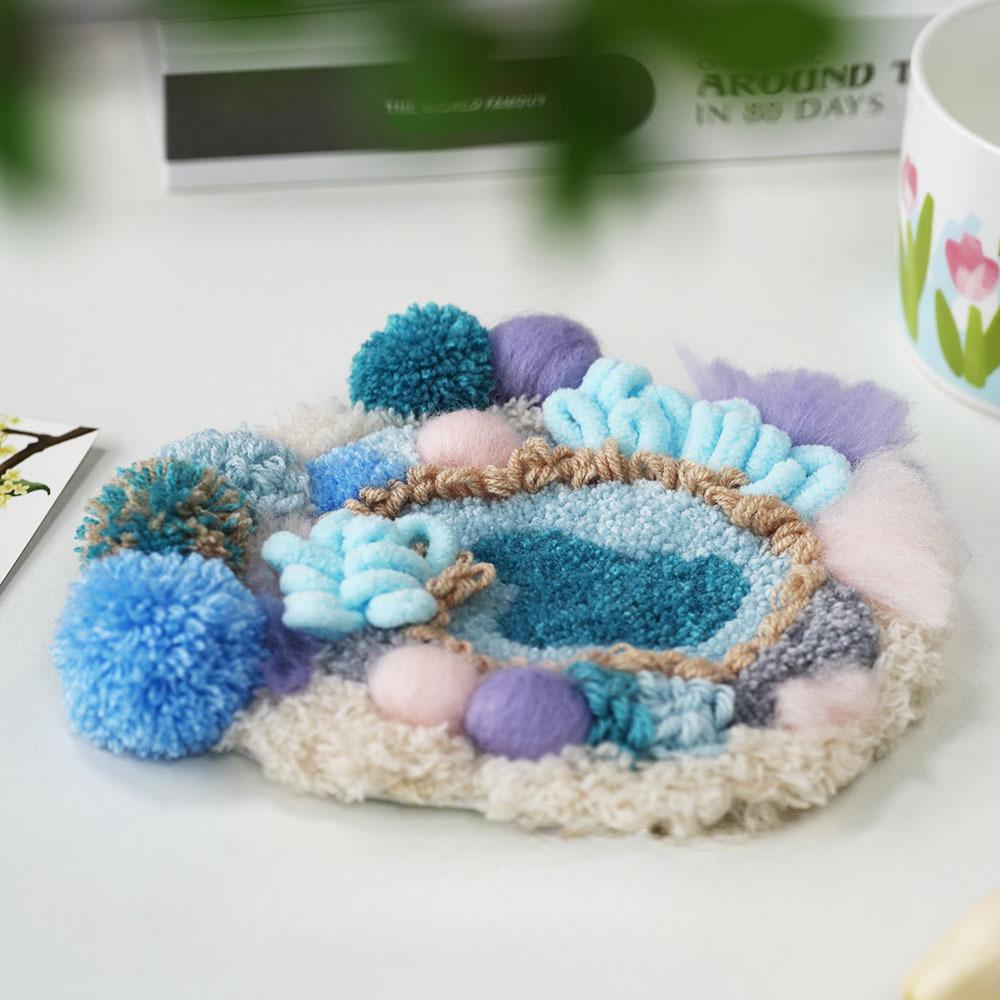 Poke Embroidery Four Seasons Moss Carpet Coaster Warm Home Ornament Handmade DIY Material Package