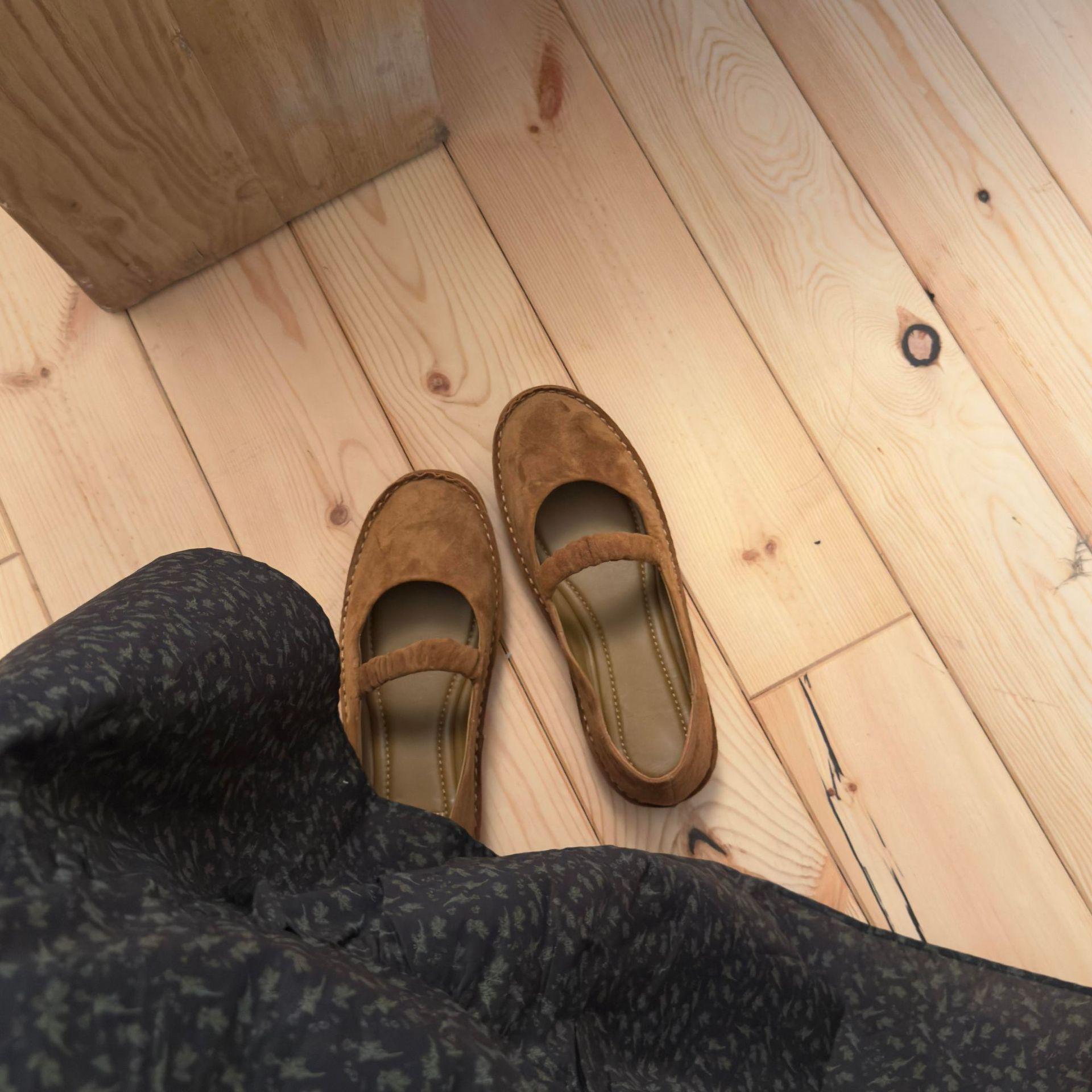 

Cowhide version~ 2025 new niche design retro round head leopard print horse hair folds with shallow mouth flat sole shoes 40 коричневый