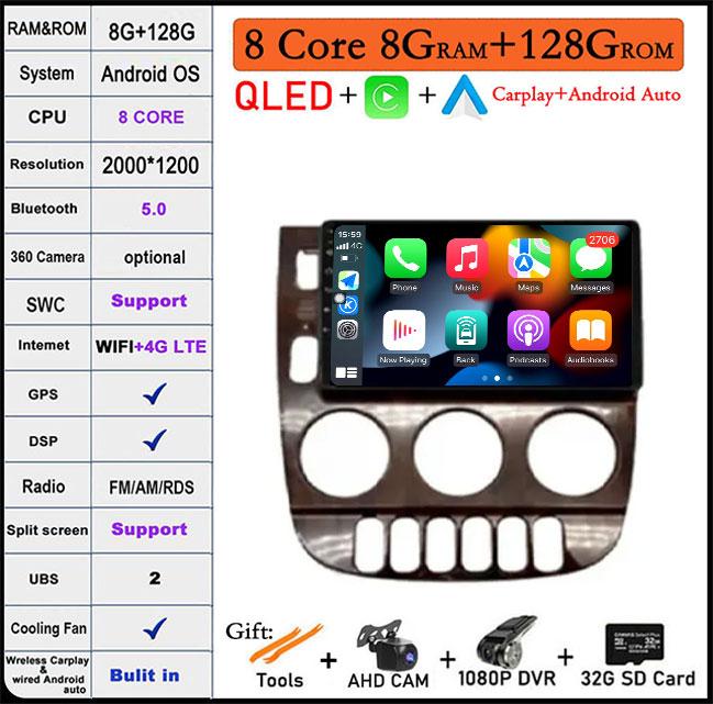 Android 14 For Mercedes Benz M-Class W163 ML1997 -2005 Car Radio Video Multimedia Player GPsNavigation Wireless Carplay
