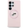 Hülle Karl Lagerfeld Silikon Doppelköpfe und Kreis Magsafe für Samsung Galaxy S25 Ultra Pink