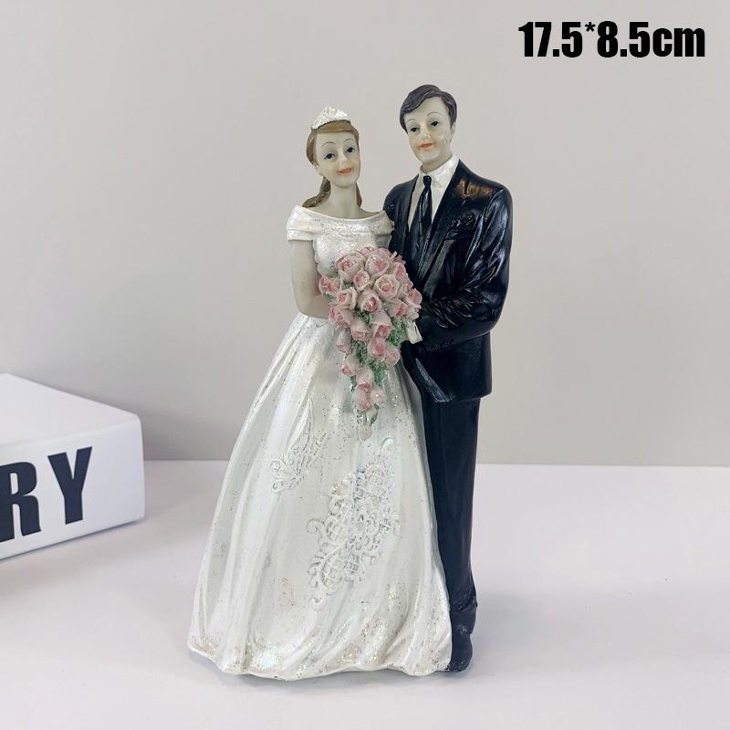 Topper Elegant Tort Nuntă Mire & Mireasă - Decorațiune pentru Aniversare, Petrecere Burlăcițe, Petrecere de Logodnă