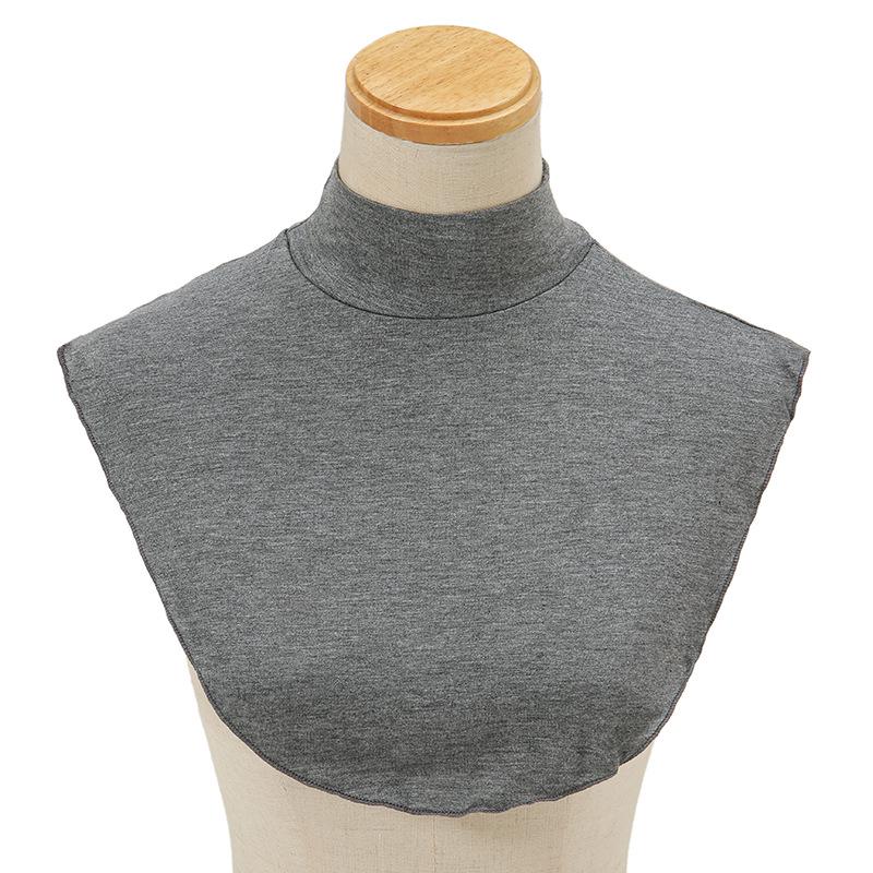 Damen Unifarbener Hoher Kragen Kunstkragen - Modal Baumwolle heather graue