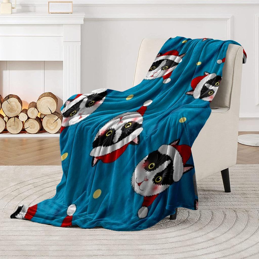 100*130cm Christmas Flannel Printed Blanket Holiday Gift