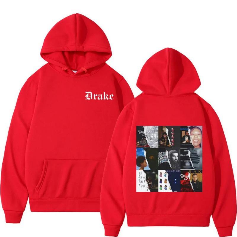 Felpa con cappuccio stampata Album del Rapper Hot Drake