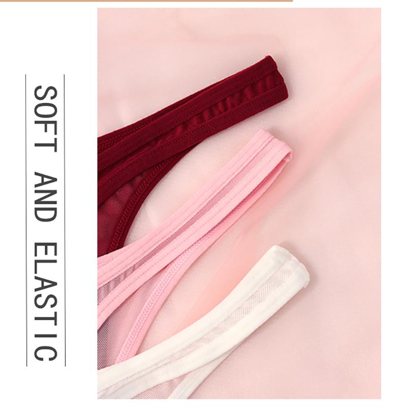 Seamless Thongs For Women Tiny Tangas Sexy Thong Lingerie Woman Translucent Mesh Strings Soft T-back G-string