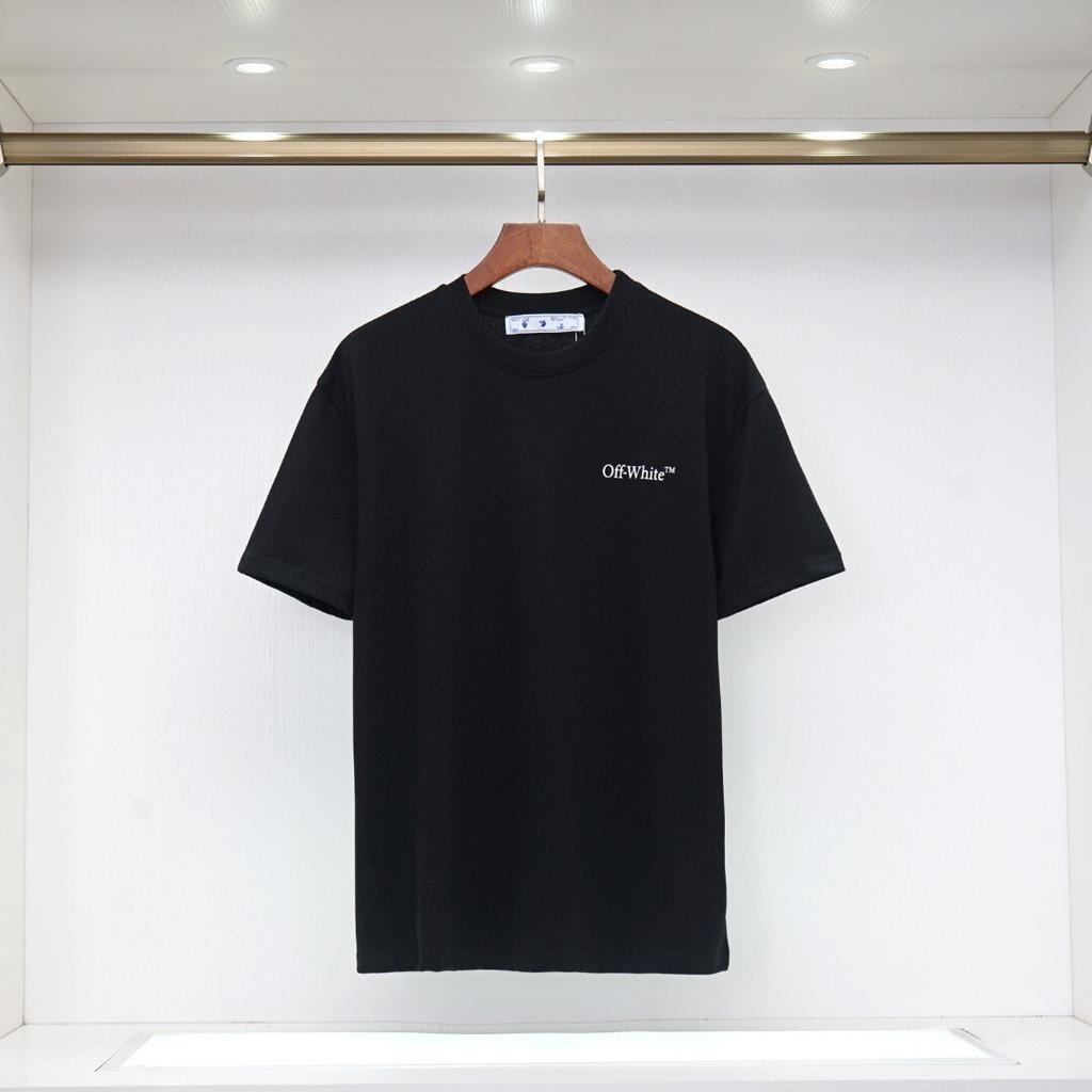 2061 Off-White Letnia Męska i Damska Bawełniana Koszulka z Nadrukiem Oversize Street Wear
