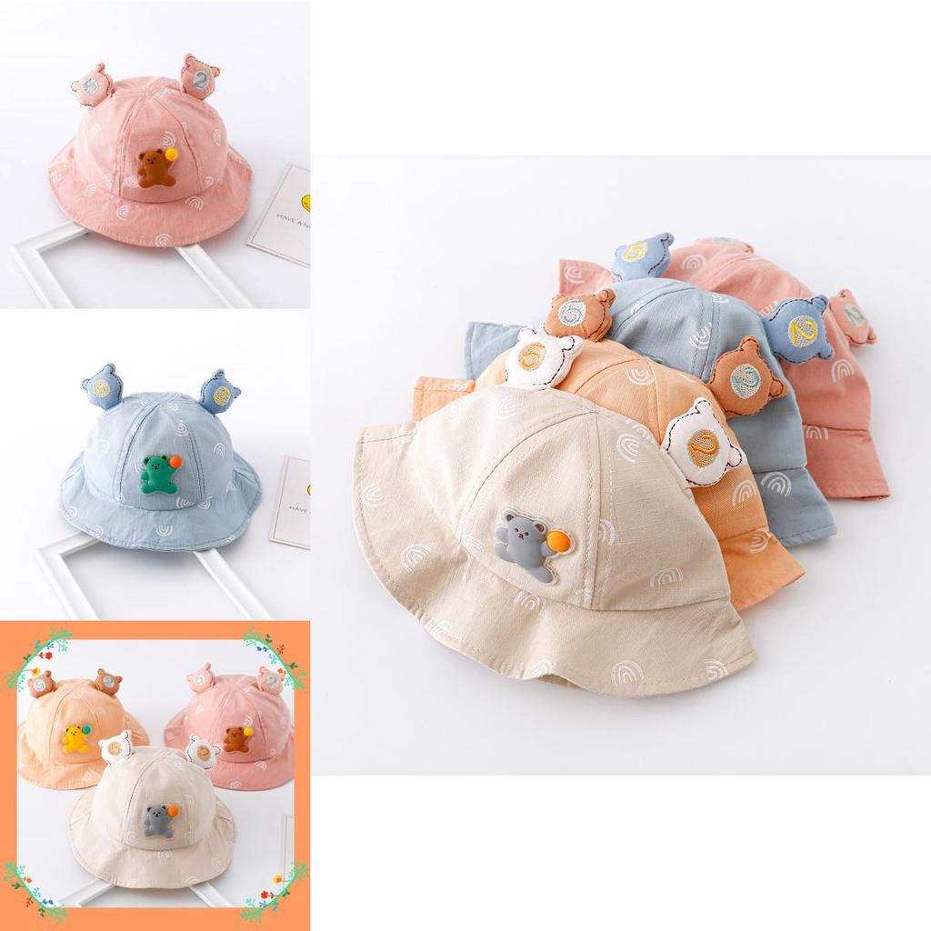Niedlicher Baumwoll-Babysonnenhut für Jungen und Mädchen Frühling Herbst Fischerhut