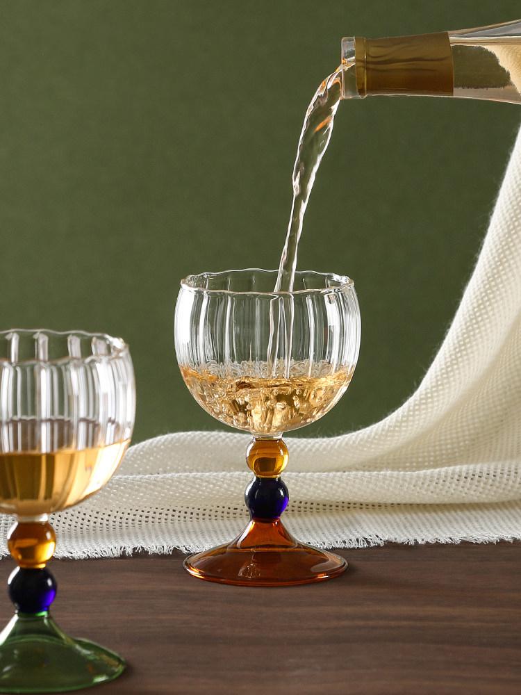 Trompete Hoher Stiel Glasbecher Hitzebeständiges Weinglas Saft- und Champagnerglas Haushaltsgebrauch Stilvoll Kreatives Geschenk