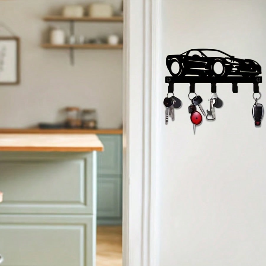 Metal Sports Car Key Hooks Wall Mounted Garage Decor Easy Installation
