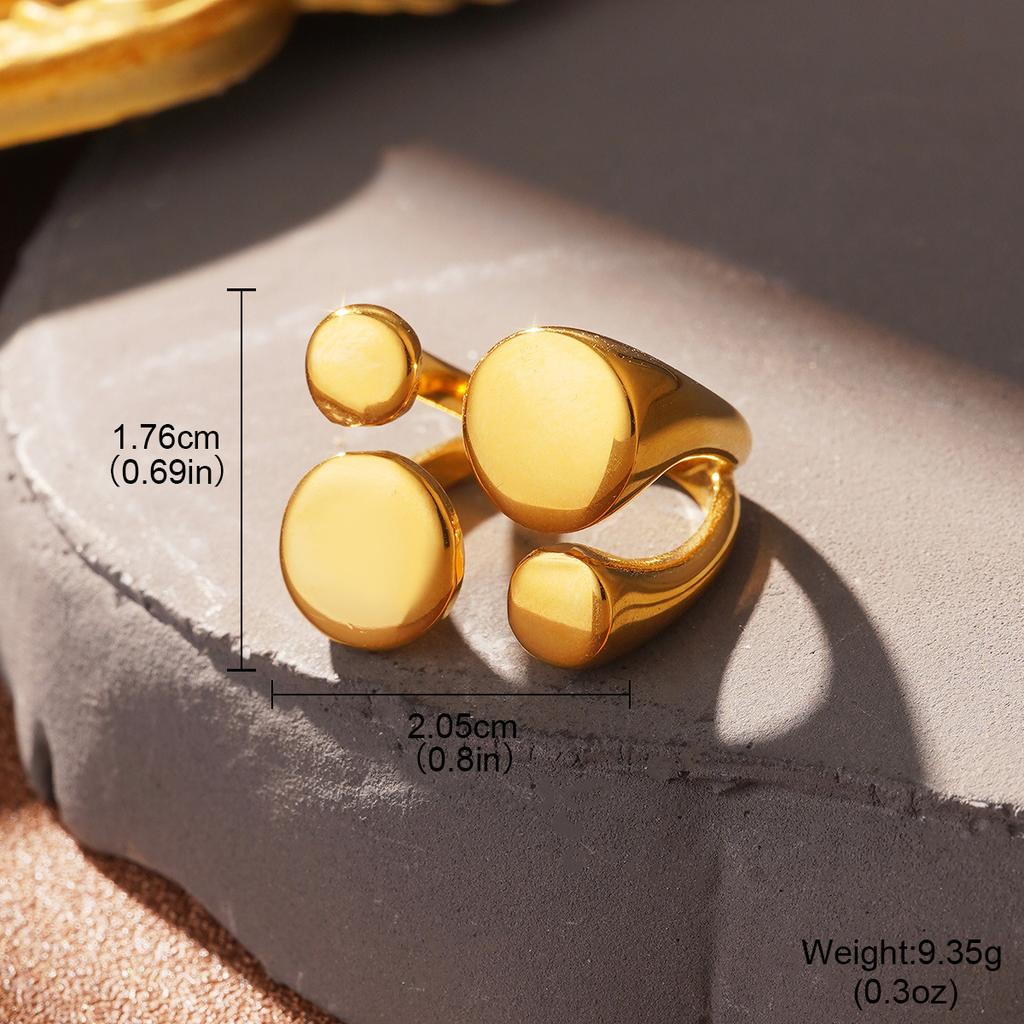 Cold wind fashion stainless steel European and American ring temperament line high-end sense gold hand jewelry