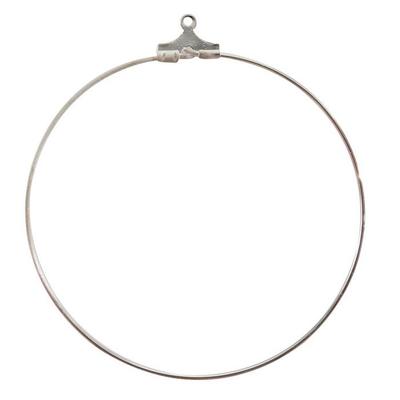 POUCH OF 2 SILVER-COLORED HOOPS DIAM 50MM