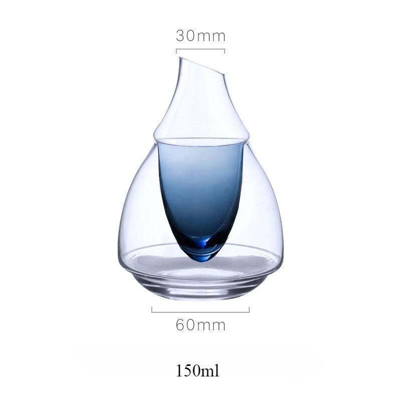 Japanese Creative Wine Warmer Chilled Pot Set,New Shot Glass,Household Glass Clear Wine Pot Bar Accessories Cocktail Shaker Gift