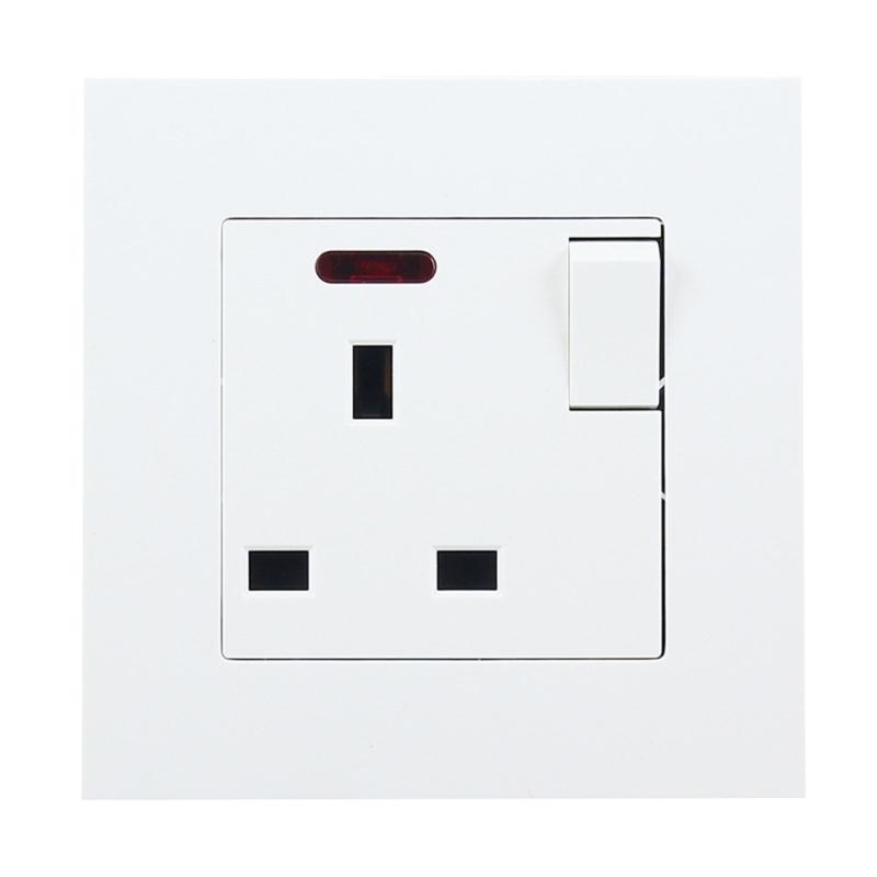 86 Type Panel Wall Power Socket Single Switched Power Socket UK Plug Socket