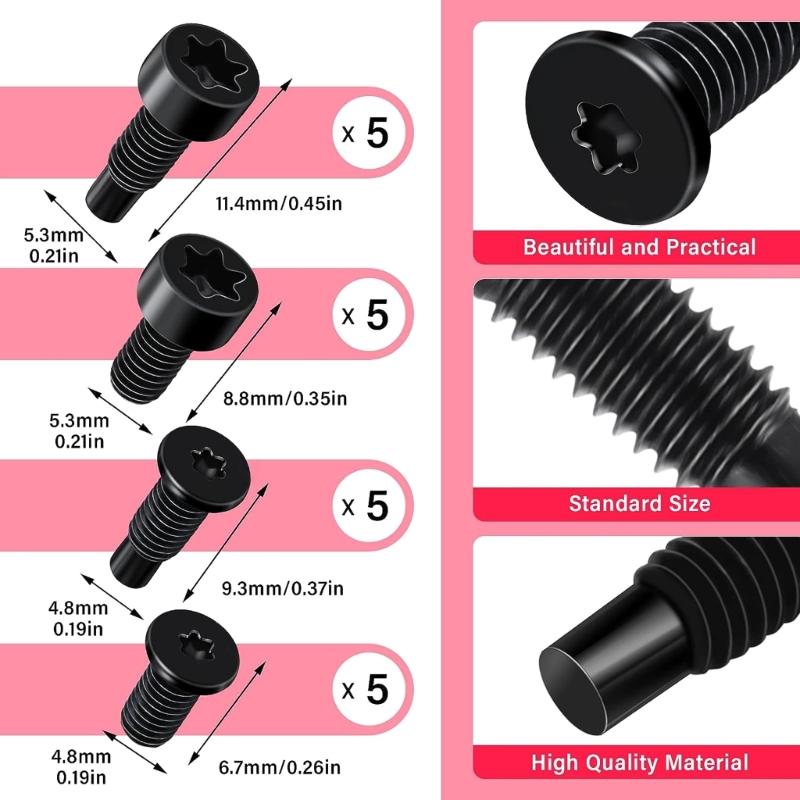Professional Doorbell Screws 20pcs/set Replacement Security Screws Doorbell Spare Part for Video Doorbell Durable