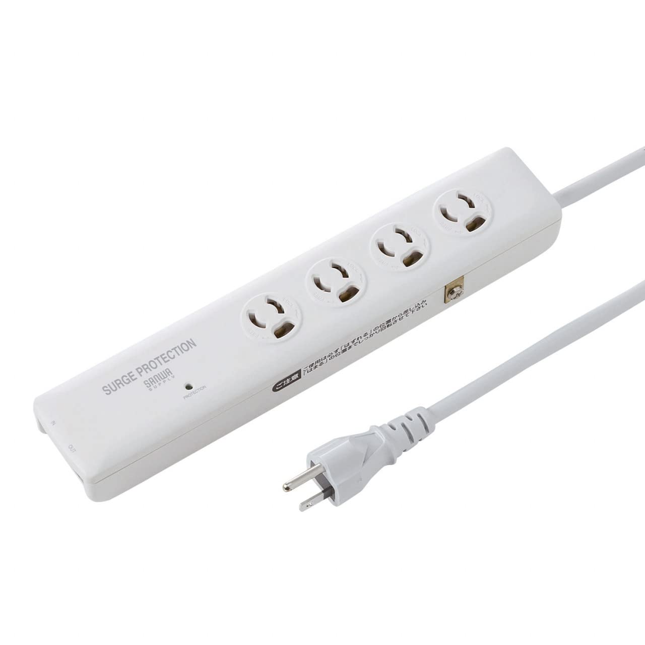 

Sanwa Supply High-Performance Lightning Guard Strip (3-Pin, 4 Outlets, 2m) TAP-SP311TEL Gray