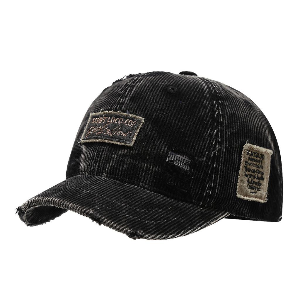 Cappellino da baseball in velluto a coste vintage con disegni di lettere ricamate per abbigliamento casual da strada