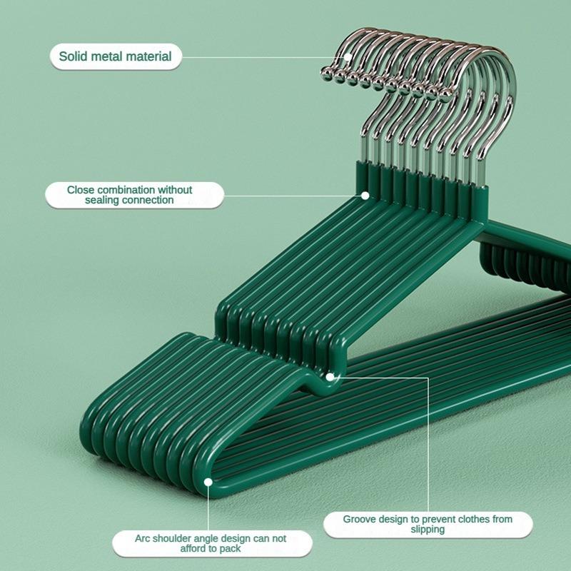 10 Stück Rutschfeste Kleiderbügel, Robuste Kleiderbügel, Anzugbügel ohne Schulterbeule, Wäschebügel, Platzsparende Kleiderbügel für Erwachsene