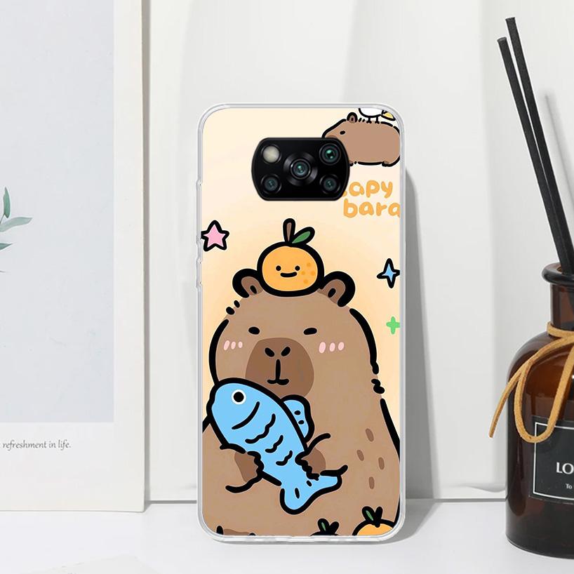 Funny Capybara Cartoon Animal Phone Case For Xiaomi Poco X7 X6 X5 M7 M8 Pro F7 Ultra Redmi 15C 15 13C 13 12C 12 10 10C 10A Art F