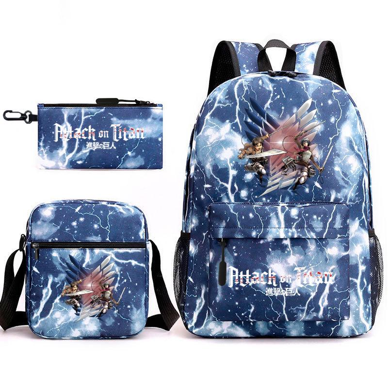 Attack on Titan Teen Anime Rucksack Attack on Titan Schultasche Dreiteiliges Set