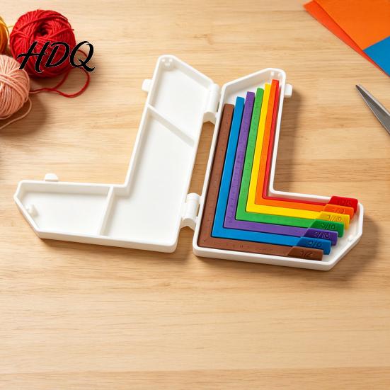 DIY Bastel Lineal Papierausrichtungs-Werkzeugset 7 Größenführer mit Aufbewahrungskarte Bastel-Etui Farbcodierte Positionierung für Scrapbooking Scrapbook Rand