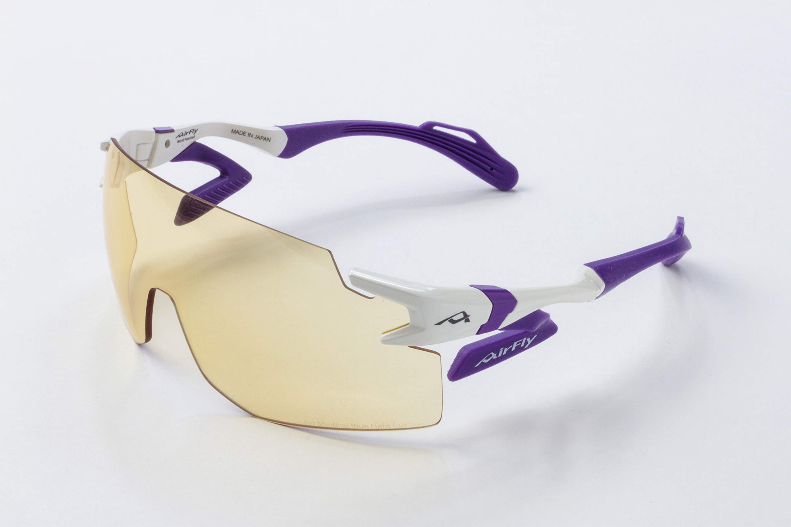 AirFly Medical Medical Protective Blue Light Made in C2 MD50 White x Purple Nose-Padless Glasses, Blocking, Anti-Fog Lenses, Sabae, Japan, AF-301