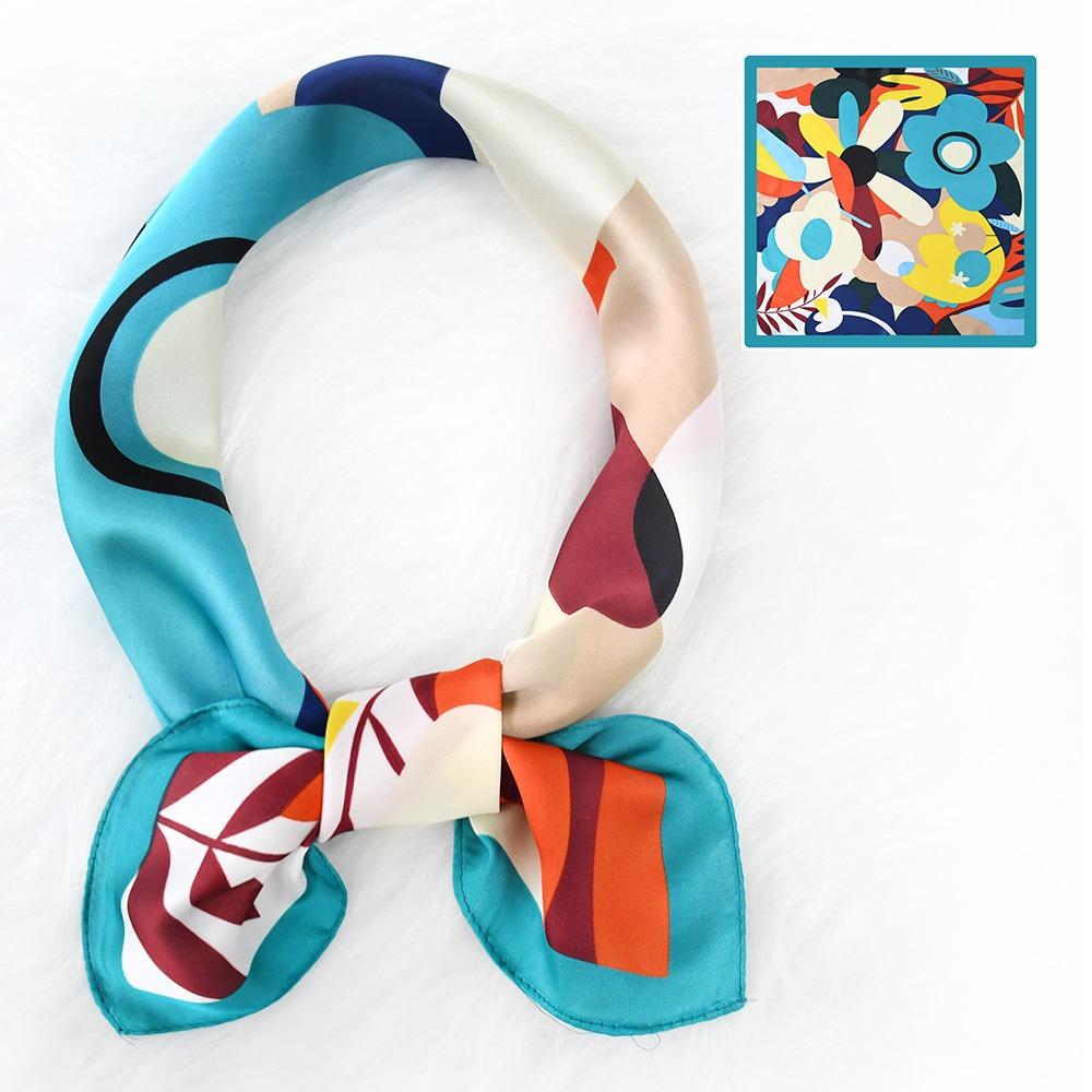 

Women’s Luxury Square Scarf Satin Hijab, Soft Neckerchief Hair Band Shawl Headwrap