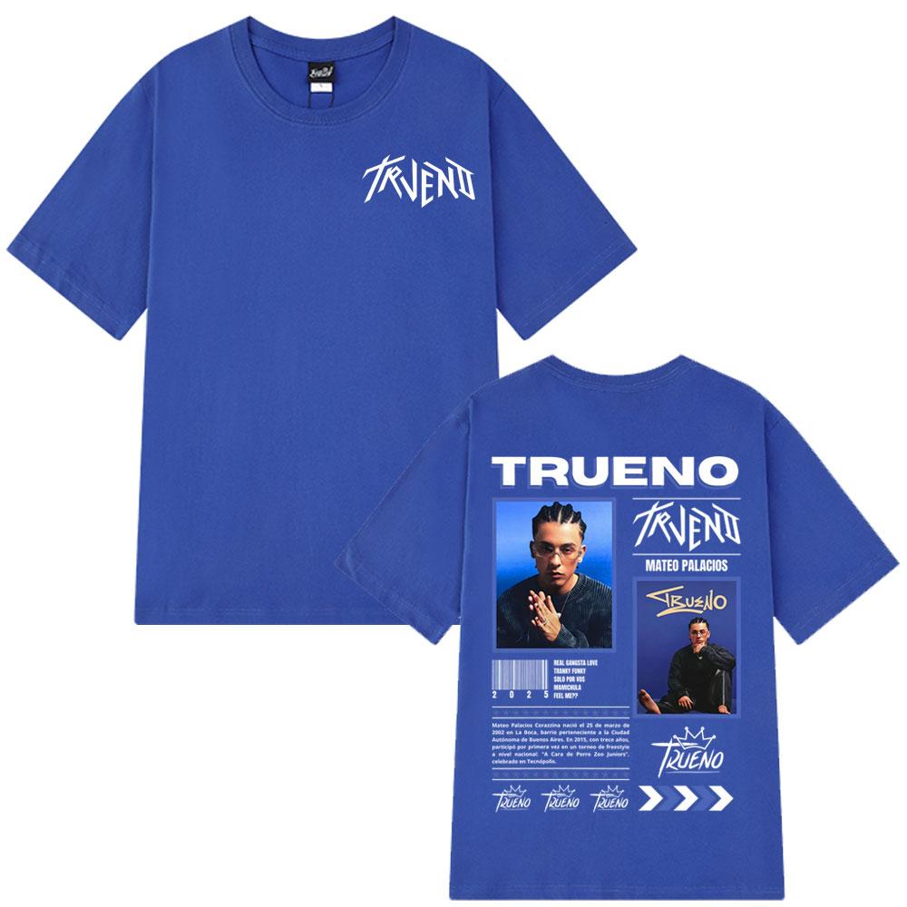 T-shirt à manches courtes Trueno (2025), style streetwear, 100 % coton, inspiré de la tournée de l'album du rappeur Trueno (homme/femme), style Y2K.