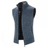 New Solid Mens Sweaters Autumn Winter Warm Zipper Sweaters Vest Men Casual Knitwear Sweatercoat Male Sleeveless Cardigan