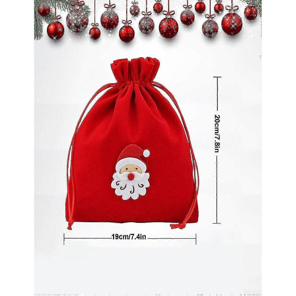 Set of 4 Christmas bags with drawstring