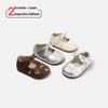 Spring 2026 Girls' Bow Soft Sole Pre-walking Leather Shoes