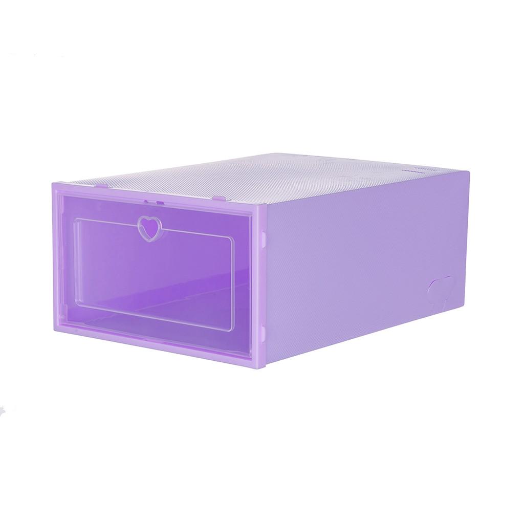 1PC skládací průhledný úložný box na boty Plastový stohovatelný organizér bot