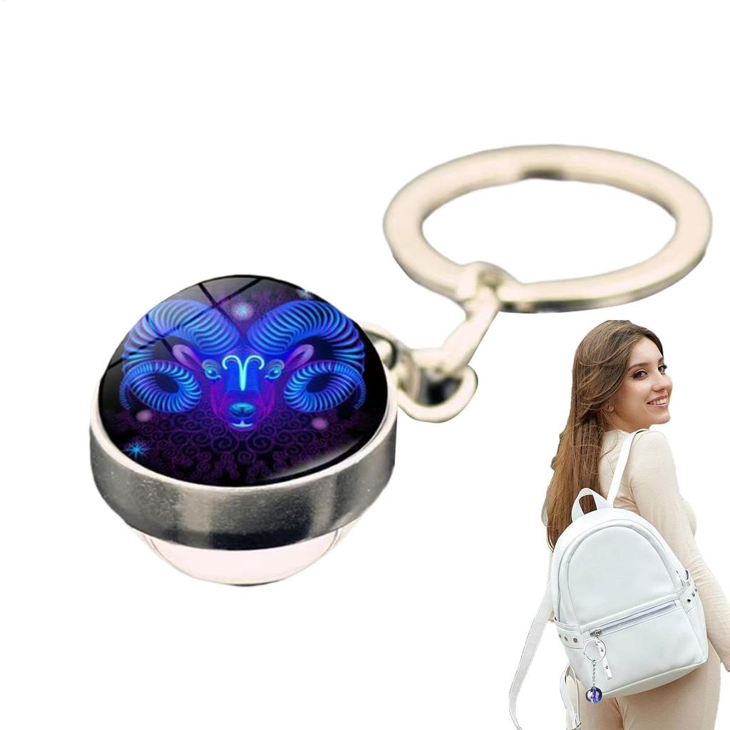 Horoscope Keychain | Fashion Zodiac Backpack Accessories | Glow in the Dark Decorative Pendant