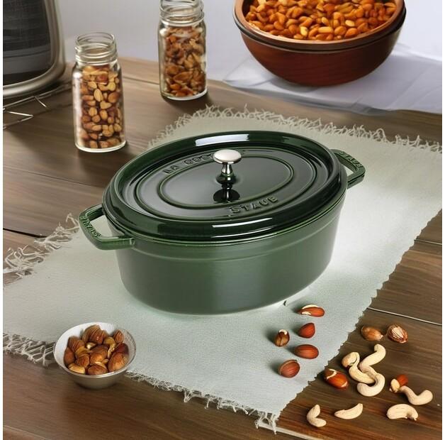 Cocotte Zwilling Staub Oval 40x33cm Basil Green 6.7l (40509-691-0)