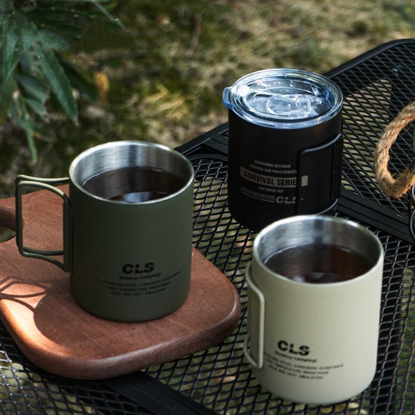 320ml Double Layer 304stainless Steels Water Cup Coffee Tea Mug Party for Home Outdoor Camping Hiking Backpacking Travle Cup